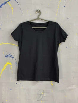 Женская футболка однотонная Черный, XL (JBAZF001BL48/50)