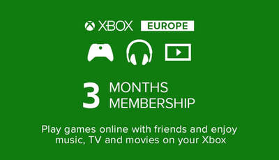 Xbox Live Gold 3 Month Membership - Europe