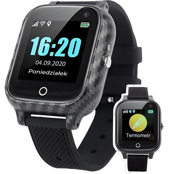 Smartwatch dla dzieci z funkcją dzwonienia i lokalizatorem GPS GOGPS ME K27T Czarny (5904310288187)