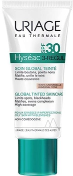 Тональний крем Uriage Hyséac 3-Regul Soin Global Teinté SPF 30 Догляд за жирною шкірою 40 мл (3661434005534)