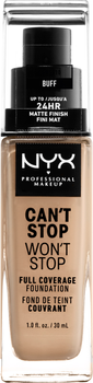 Рідка тональна основа NYX Professional Makeup Can`t Stop Won`t Stop 24-Hour Foundation 10 Buff 30 мл (800897157272)