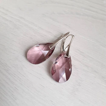 Сережки Hand Made з кристалами краплями Swarovski
