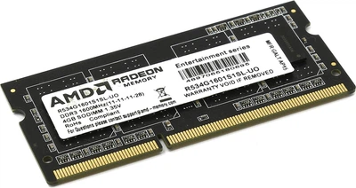 Модуль пам'яті AMD DDR3 4Gb 1600 MHz Sodimm (R534G1601S1SL-UOBULK)