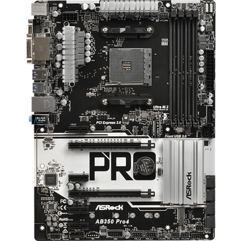 Материнська плата AsRock AB350 Pro4 (AB350 Pro4) (sAM4, AMD B350, ATX) Б/в