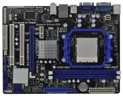 Материнська плата AsRock 960GM-GS3 FX rev G/A 1.03 (960GM-GS3 FX rev G/A 1.03) (sAM3/AM3+, AMD 760G, Micro-ATX) Б/в