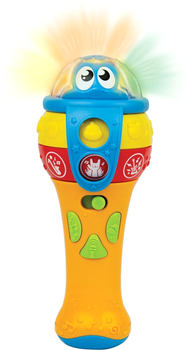 HOMCOM Microphone sur Pied Enfant Micro Karaoké Jeu Musical Effet Sonore  d'Applaudissement MP3 Hauteur Réglable 90 à 110 cm 