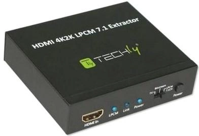 Ekstraktor audio Techly HDMI 4K SPDIF Toslink, 4x Jack 3.5mm, LPCM 5.1CH / 7.1CH (25756) (8054529025756)