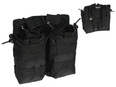 Подвійна сумка для магазинів 7,62 AK M14 MOLLE MIL-TEC BLACK