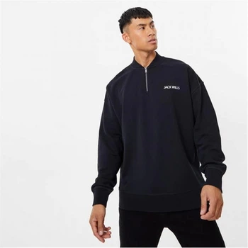 Толстовка Jack Wills Bomber Quarter Zip Sweater Black, M (46) (11761597)