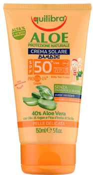 Сонцезахисний крем для дітей Equilibra Aloe SPF50+ UVB/UVA 150 мл (8000137014552)