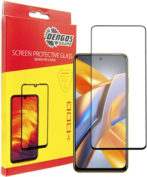 Защитное стекло для смартфона Poco M5s DENGOS Black (TGFG-301)