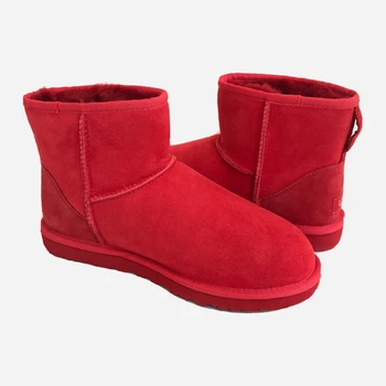 Чоловічі уггі низькі замшеві з хутром UGG 942998301 51 35 см Червоні (1159784377)