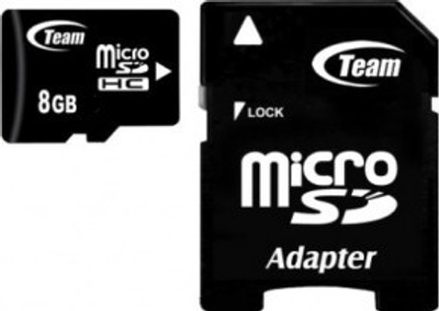 Карта памяти MicroSDHC 8GB Class 4 Team + SD-adapter (TUSDH8GCL403)