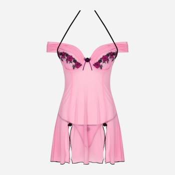 Еротичний комплект (пеньюар + трусики-стринги) LivCo Corsetti Fashion Chameli LC 13425 M Рожевий (5907699449385)
