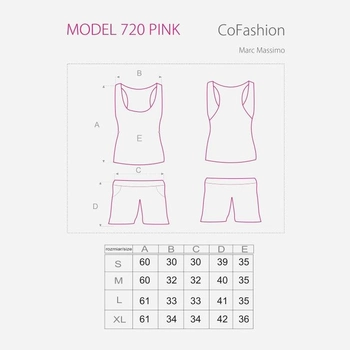 Piżama (koszula + spodenki) CoFashion 720 L Różowa (5902431643250)