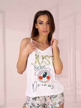 Piżama (koszula + spodenki) LivCo Corsetti Fashion Phasco 2413 S/M White (5907621621360)