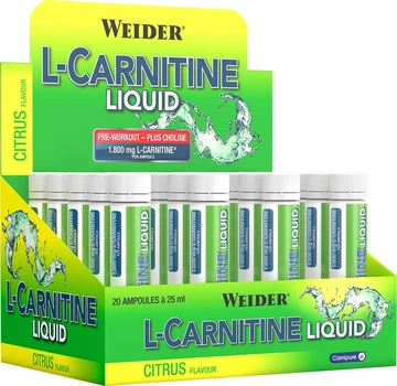 Spalacz tłuszczu Weider L-karnityna w płynie 25 ml Cytryna (4044782385364)
