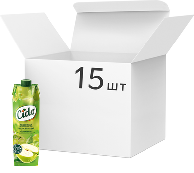 Упаковка соку Cido Яблучний 1 л х 15 шт (4750042804215)