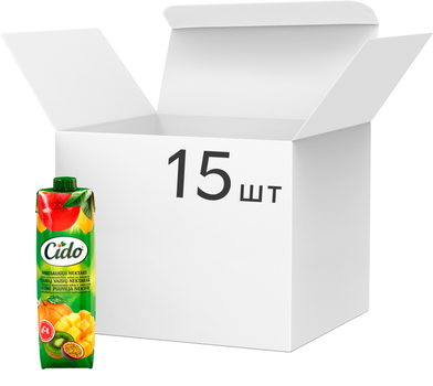 Упаковка нектару Cido Мультифруктовий 1 л х 15 шт (4750042002628_1)