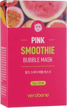Киснева маска-смузі з рожевим коктейлем - Verobene Pink Smoothie Bubble Mask 10x5g (1079397-6975469)