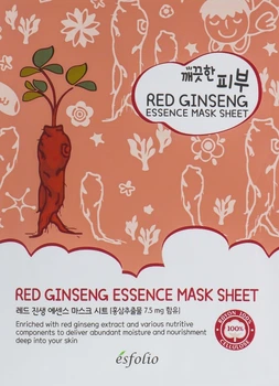 Тканевая маска c красным женьшенем - Esfolio Pure Skin Red Ginseng Essence Mask Sheet 25ml (362525-107757)
