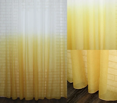 Тюль VR-Textil 649т Омбре Батист Жовтий з білим 250х265 см (40-052)