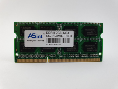 Оперативная память для ноутбука SODIMM ASint DDR3 2Gb 1333MHz PC3-10600S (SSZ3128M8-EDJED) 12025 Б/У