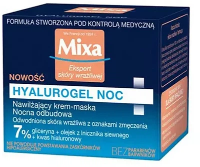 Krem-Maska Mixa Hyalurogel Night rewitalizujący 50 ml (3600550950670)