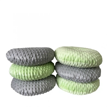 Набір дитячих подушок 6 шт. на підлогу з плюшу для НУШ, саду та дому від Minky Home 30*30 cм Сірий/М'ята