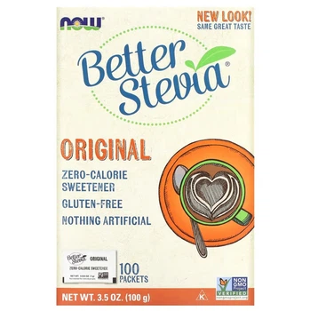 Стевия Now Foods Better Stevia Zero-Calorie Sweetener Original 100 пакетиков