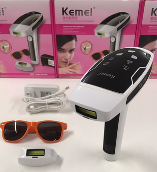 Лазерный фотоэпилятор Kemei KM-6812 для лица и тела Белый со съёмными кариджами (FG22)