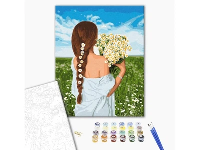 Картина по номерам Девушка с ромашками, Brushme (40х50 см), BS51714