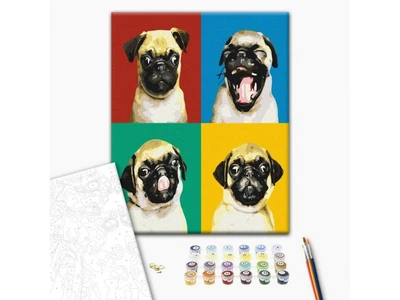 Картина по номерам Коллаж с мопсом, Brushme (40х50 см), BS51001