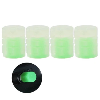 Ковпачки Сяючі на ніпель для велосипеда, мотоцикла, автомобіля Classic Neon Green (4 шт) (67736)
