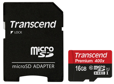 Карта пам'ятi Transcend microSDHC 16GB UHS-I U1 Premium (TS16GUSDU1) + SD адаптер (6032826)