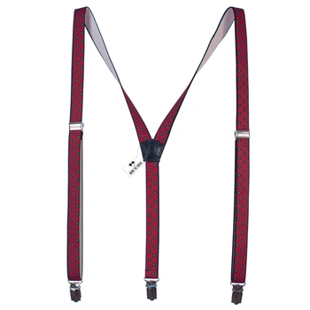 Подтяжки Bow Tie House красные с оригинальным узором узкие Y1.5 см 08201