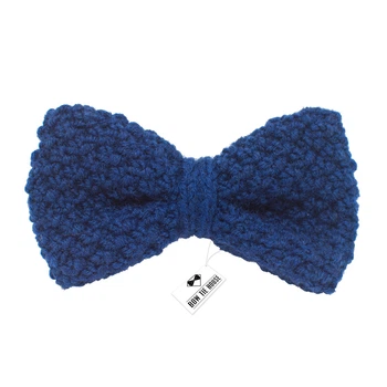 Метелик Bow Tie House в'язаний спицями темно-синій - ручна робота - стандартна форма 08600