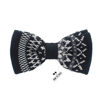 Метелик Bow Tie House в'язаний чорний з візерунками 02309
