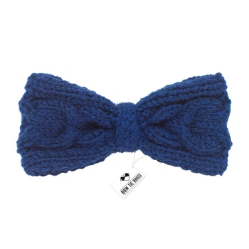 Метелик Bow Tie House в'язаний спицями темно-синій - ручна робота - з візерунком 08601