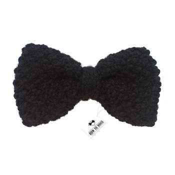 Метелик Bow Tie House в'язаний спицями чорний - ручна робота - стандартна форма 08557
