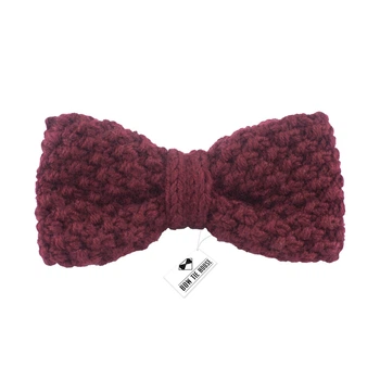 Метелик Bow Tie House в'язаний бордовий - пишний 09874