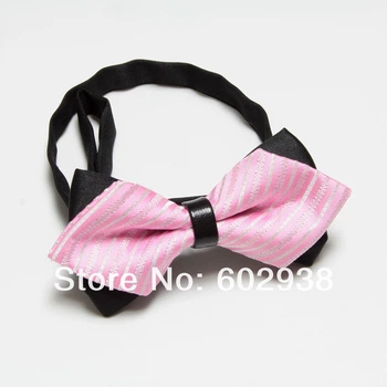 Метелик Bow Tie House рожевий святковий в смужку 02668