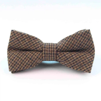 Метелик Bow Tie House шерстяний коричневий твідовий в дрібну клітку 08970