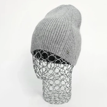 Шапка женская зимняя ангора с шерстью Odyssey 56 -58 серый (12237)