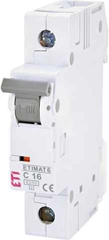 Автоматический выключатель ETIMAT 6 1p С 16А (6 kA), 2141516, ETI