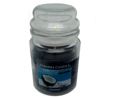Черная свечка в банке Промис-Плюс FEROMA CANDLE. Запах Coconut