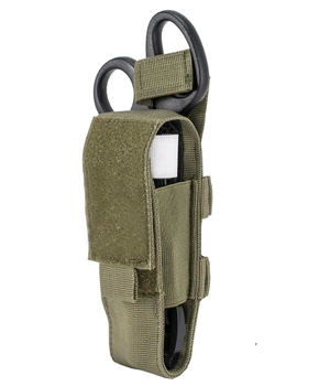 Универсальный тактический чехол (подсумок) для ножниц и турникета на систему Molle E-Tac GL-13 Green