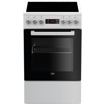 Плита Beko электрическая стеклокерамическая, 60л, 50x60см, дисплей, конвекция, белый (FSM57300GW)
