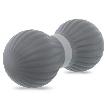 Масажер для спини м'яч масажер кінезіологічний DuoBall Roller Zelart Fit 9673 Grey