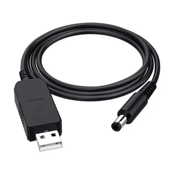 Кабель HARD з перетворювачем напруги з 5V на 12V (5.5 х 2.1 мм) DC для роутера Чорний